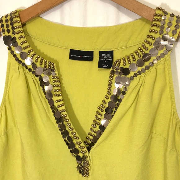 New York and Company Linen Tunic Tank Top - Picture 3 of 4